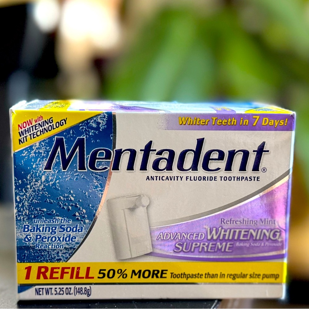 Mentadent Advanced Whitening Refill (1 refill) Refreshing Mint. Still sealed!